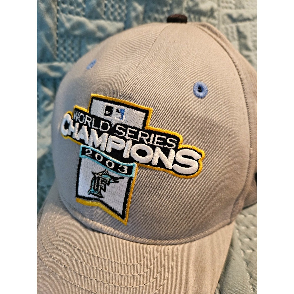 Vintage 2003 Florida Marlins World Series Champions Gray Adjustable Hat